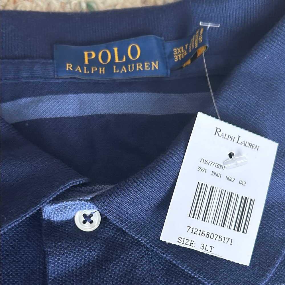 Polo by Ralph Lauren Men's Dark Blue Striped Polo - Picture 2 of 2